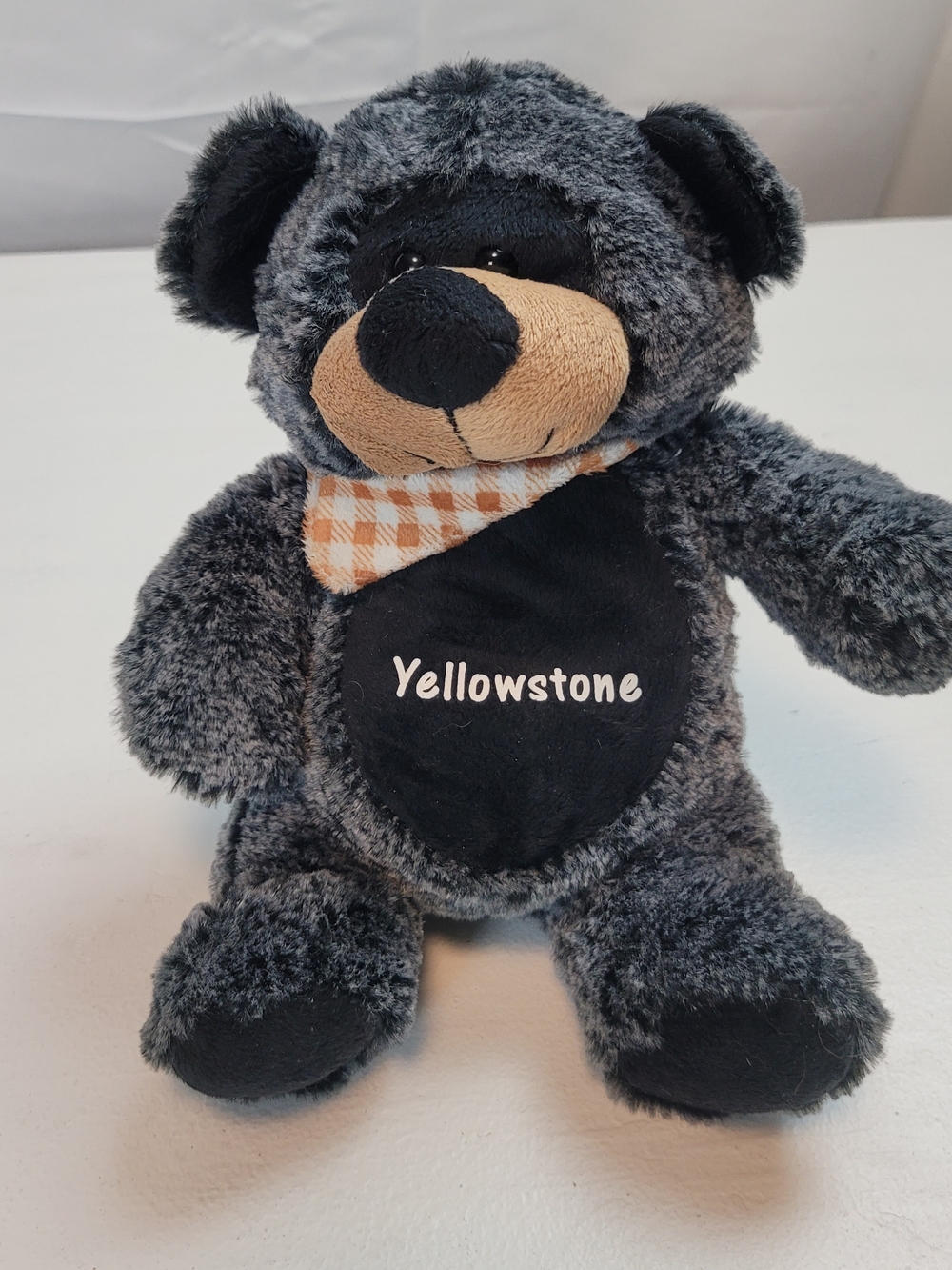 Yellowstone Plush Bear with Checkered Bandana